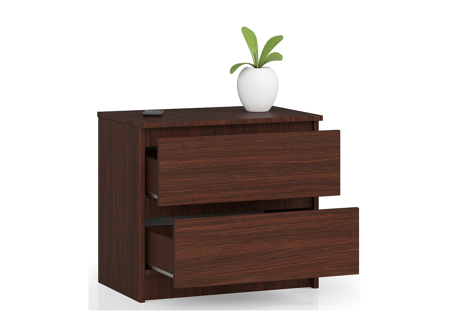 Table de chevet AKORD K60 Wengé 60 cm 2 tiroirs façade Wengé 60x40x55 cm