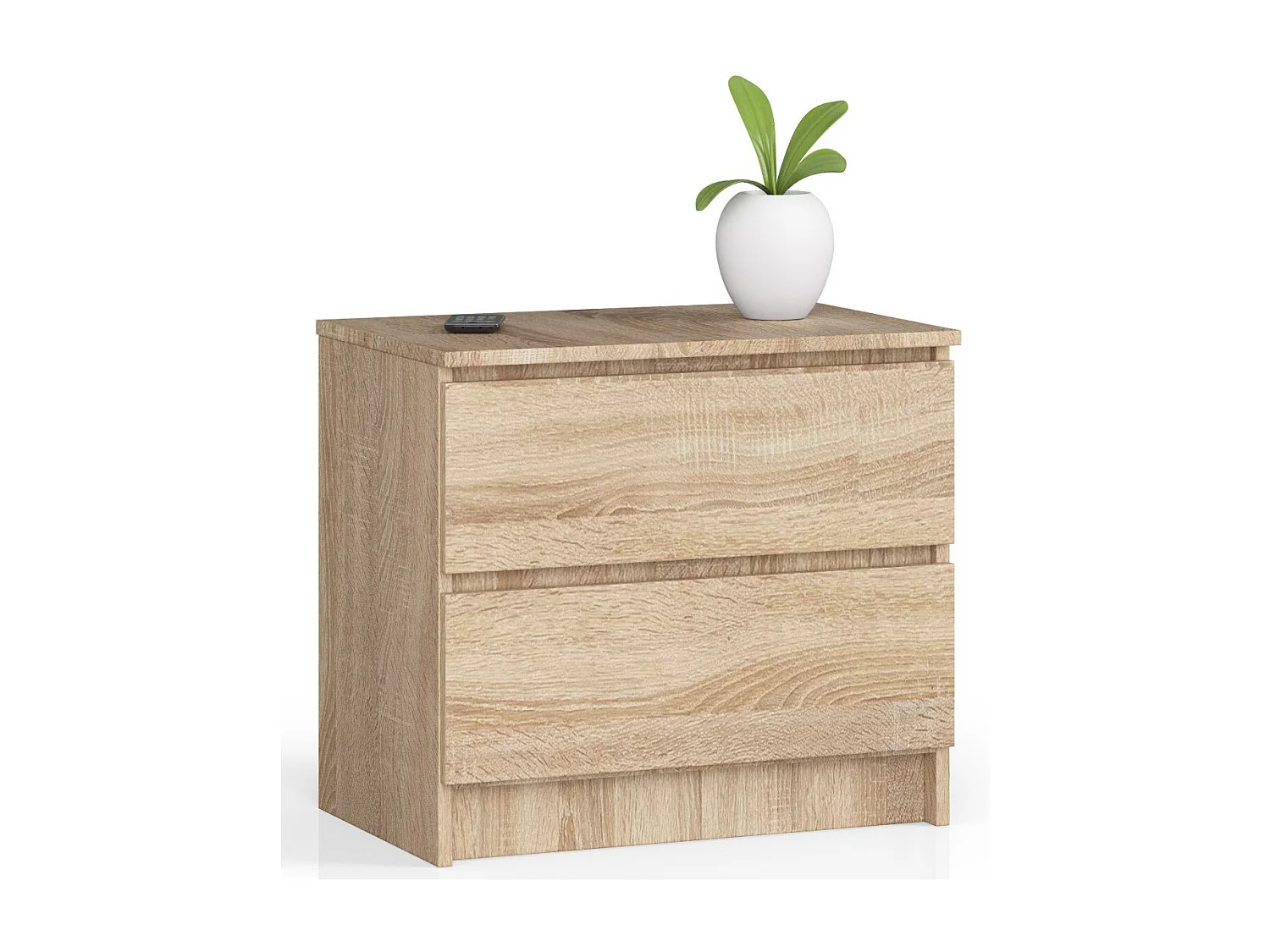Szafka nocna AKORD K60 Dąb Sonoma 60 cm 2 szuflady kolor Dąb Sonoma mat 60x40x55 cm