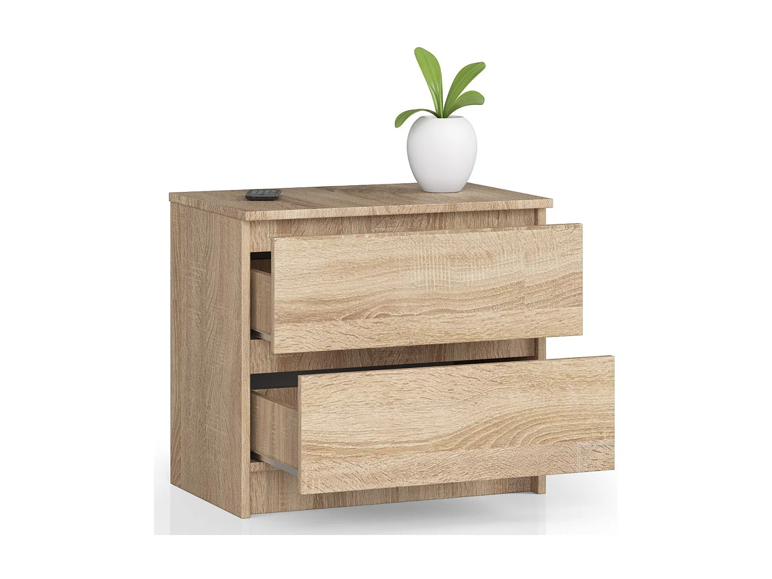 Szafka nocna AKORD K60 Dąb Sonoma 60 cm 2 szuflady kolor Dąb Sonoma mat 60x40x55 cm