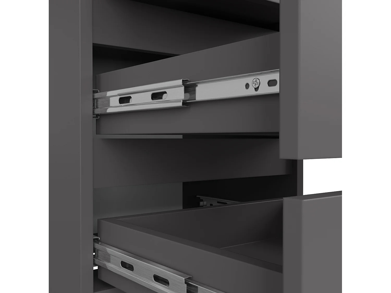 Table de chevet AKORD CL3 Gris Graphite 40 cm 3 tiroirs façade Gris Graphite 40x35x57 cm