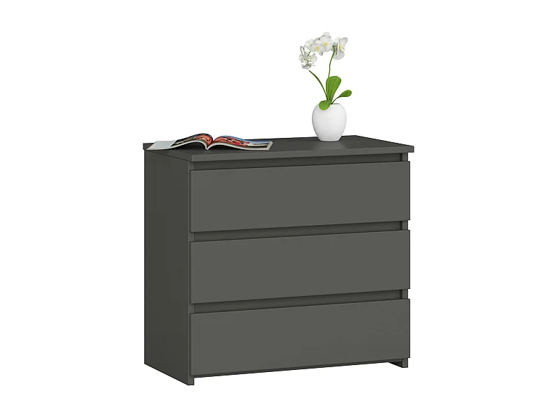Szafka nocna AKORD CL3 Grafit Szary 60 cm 3 szuflady kolor Grafit Szary mat 60x35x57 cm