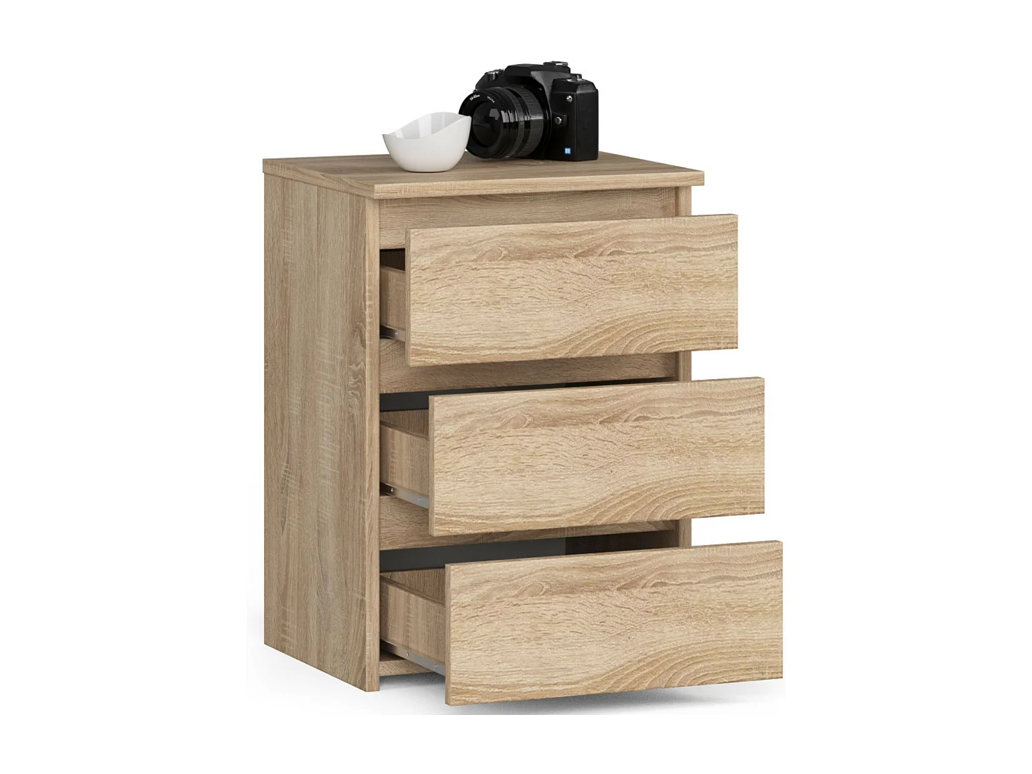 Table de chevet AKORD CL3 Chêne Sonoma 40 cm 3 tiroirs façade Chêne Sonoma 40x35x57 cm