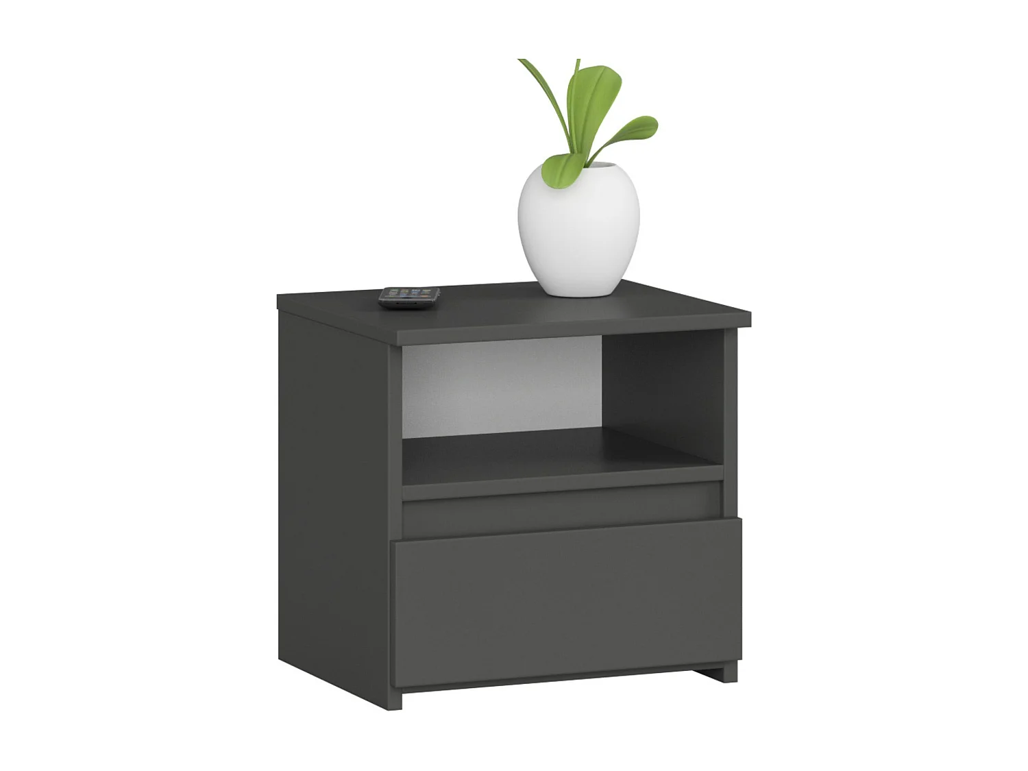 Table de chevet AKORD CL1 Gris Graphite 40 cm 1 tiroir façade Gris Graphite 1 étagère 40x35x40 cm
