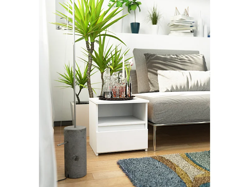 Comodino AKORD CL1 Bianca 40 cm 1 cassetto 40x35x40 cm