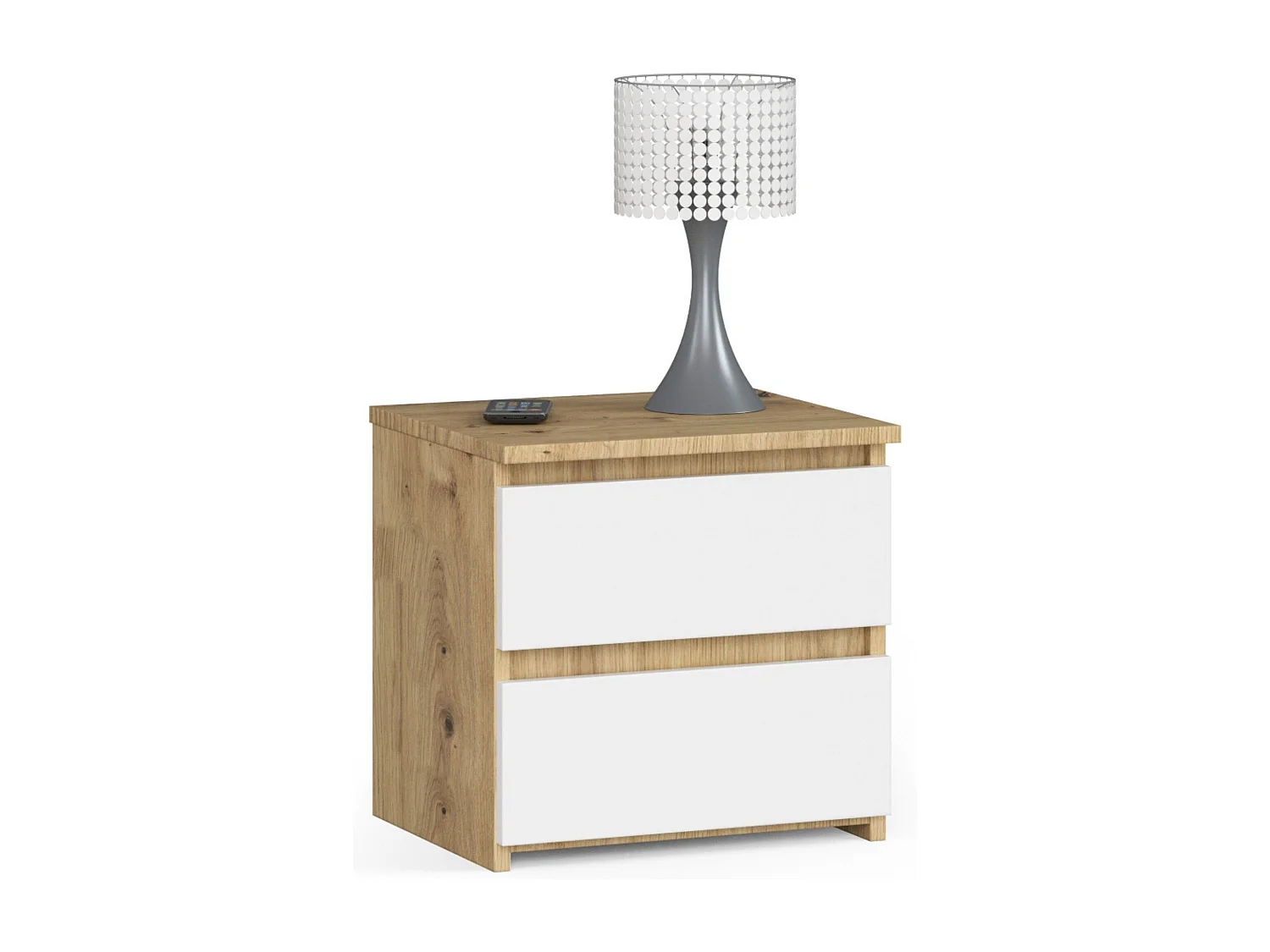 Nachtkastje CL2 met 2 Lades / AKORD Furniture Factory / Artisan Eik - Wit / 40 x 40 x 35 cm