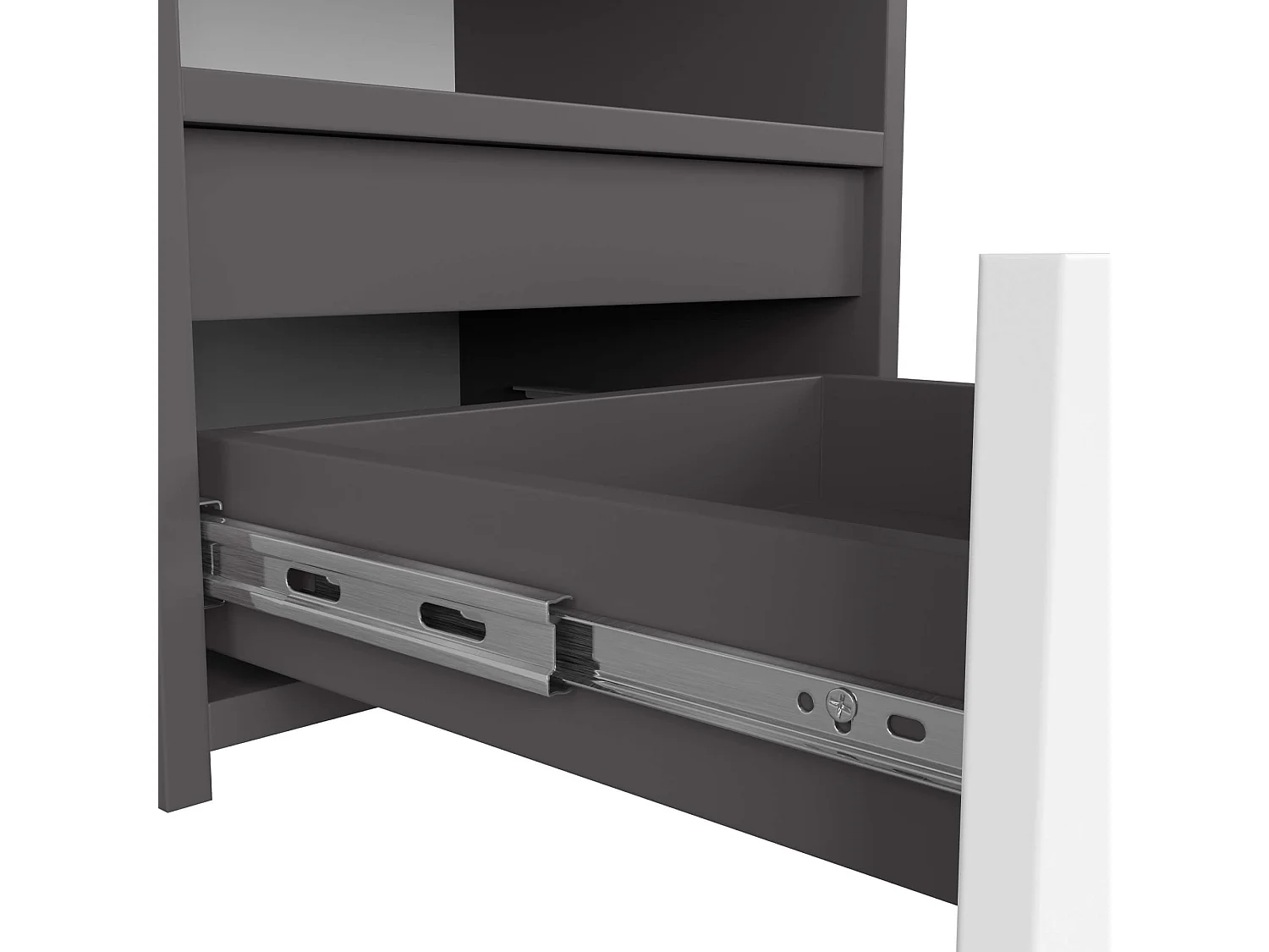 Nachtkastje CL1 met 1 Lade / AKORD Furniture Factory / Grafietgrijs - Wit / 40 x 40 x 35 cm