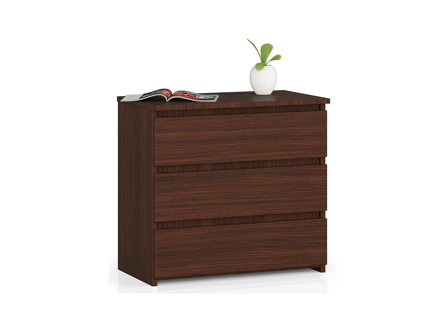 Table de chevet AKORD CL3 Wengé 60 cm 3 tiroirs façade Wengé 60x35x57 cm
