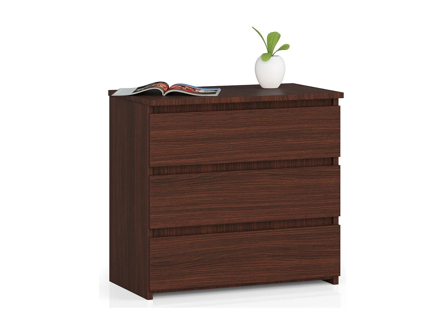 Szafka nocna AKORD CL3 Wenge 60 cm 3 szuflady kolor Wenge mat 60x35x57 cm