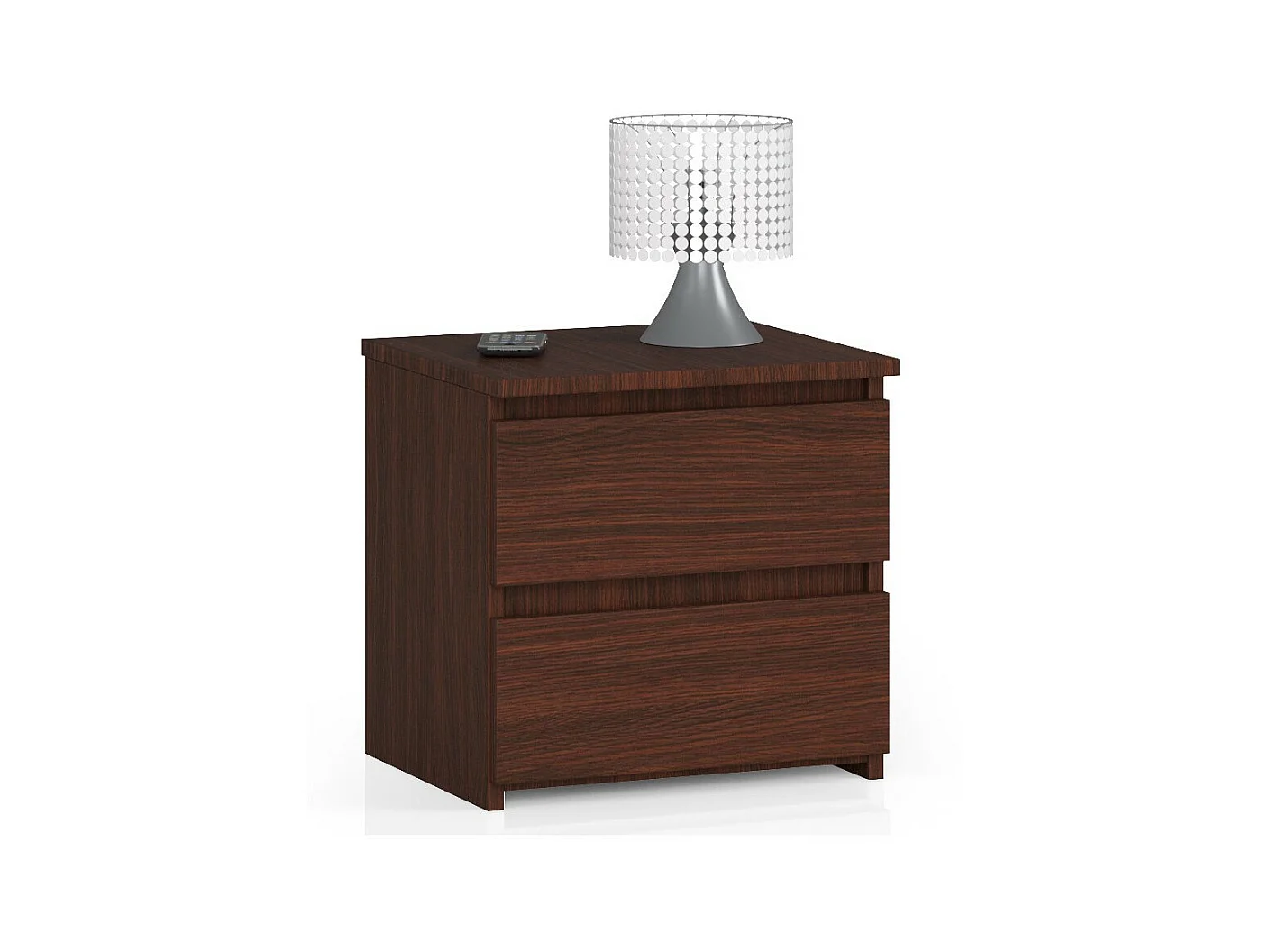 Nachttisch in minimalistischer Optik AKORD CL2 in der Farbe Wenge mit 2 Schubladen B40 x H40 x T35 cm