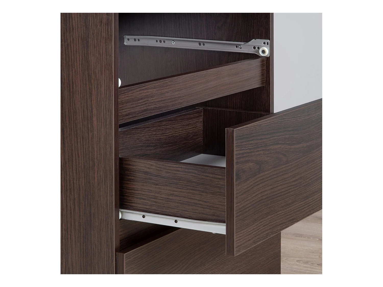 Nachttisch in minimalistischer Optik AKORD CL2 in der Farbe Wenge mit 2 Schubladen B40 x H40 x T35 cm
