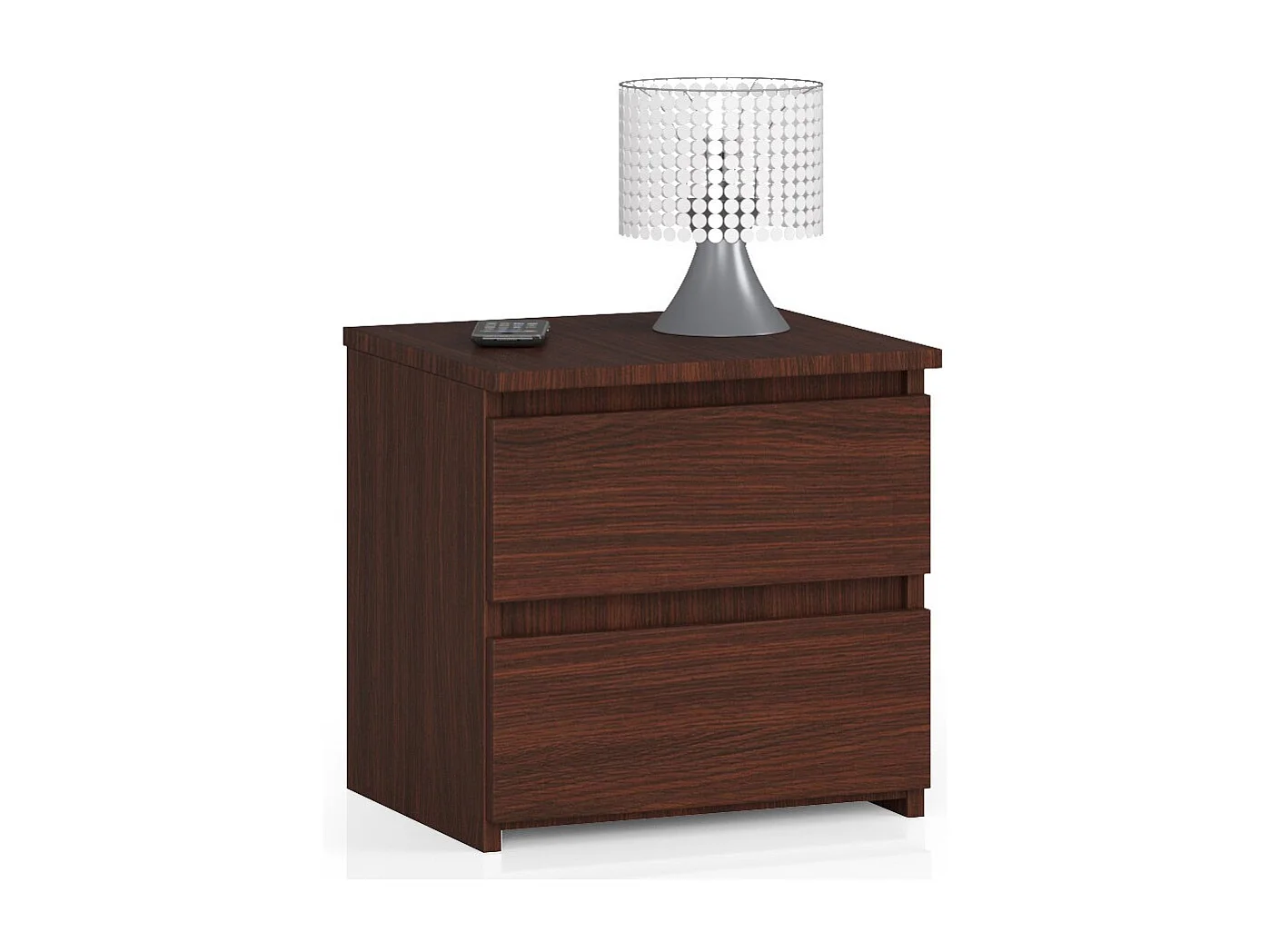 Table de chevet AKORD CL2 Wengé 40 cm 2 tiroirs façade Wengé 40x35x40 cm