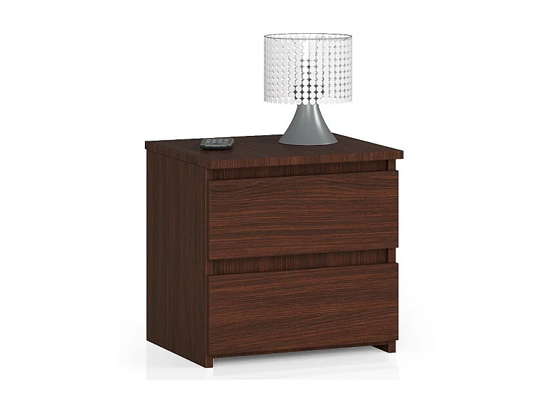 Table de chevet AKORD CL2 Wengé 40 cm 2 tiroirs façade Wengé 40x35x40 cm