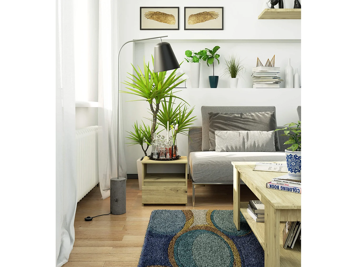 Nachtkastje CL1 met 1 Lade / AKORD Furniture Factory / Artisan Eik / 40 x 40 x 35 cm