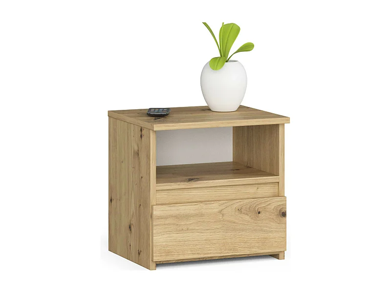 Szafka nocna AKORD CL1 Dąb Artisan 40 cm 1 szuflada kolor Dąb Artisan mat 1 półka 40x35x40 cm
