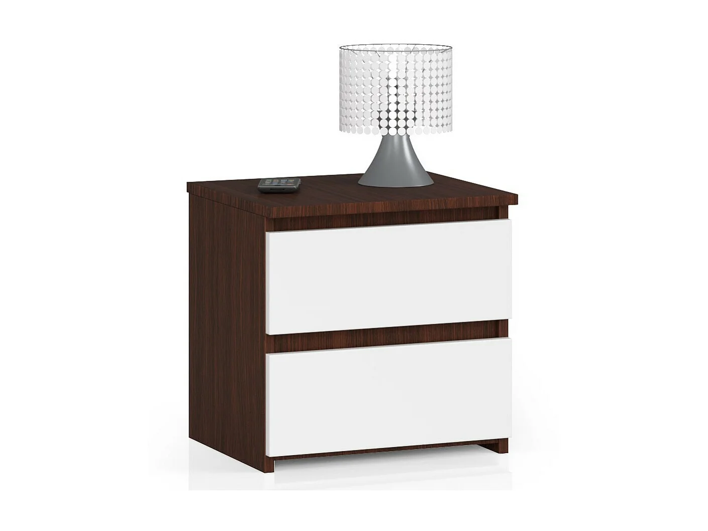 Nachtkastje CL2 met 2 Lades / AKORD Furniture Factory / Venge - Wit / 40 x 40 x 35 cm