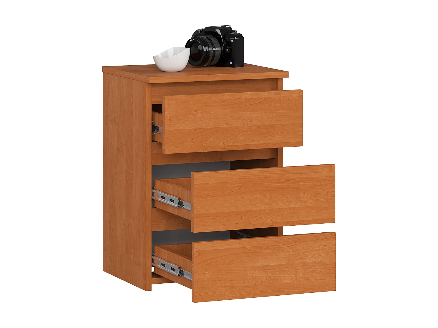 Table de chevet AKORD CL3 Aulne 40 cm 3 tiroirs façade Aulne 40x35x57 cm