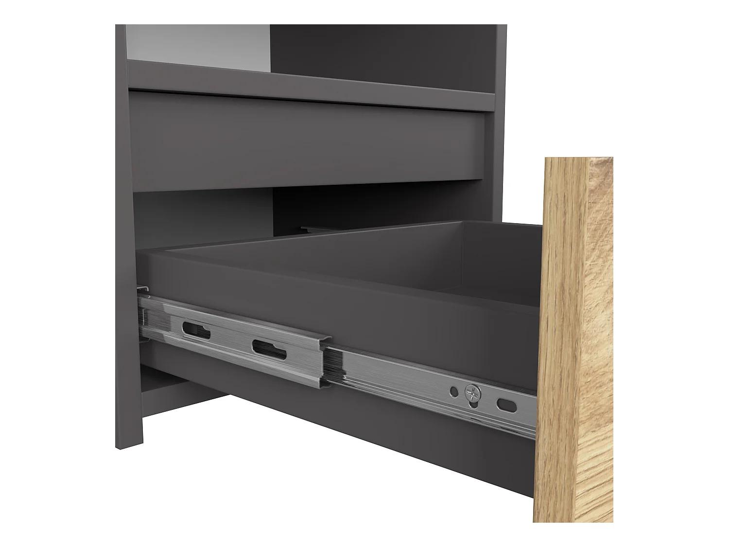 Table de chevet AKORD CL1 Gris Graphite 40 cm 1 tiroir façade Chêne Artisan 1 étagère 40x35x40 cm