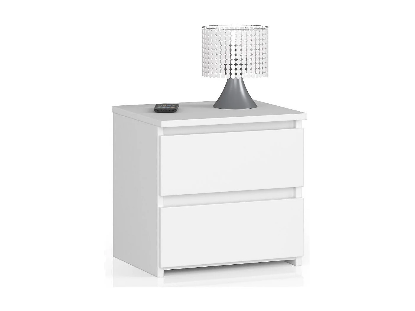 Table de chevet AKORD CL2 Blanche 40 cm 2 tiroirs façade Blanche 40x35x40 cm