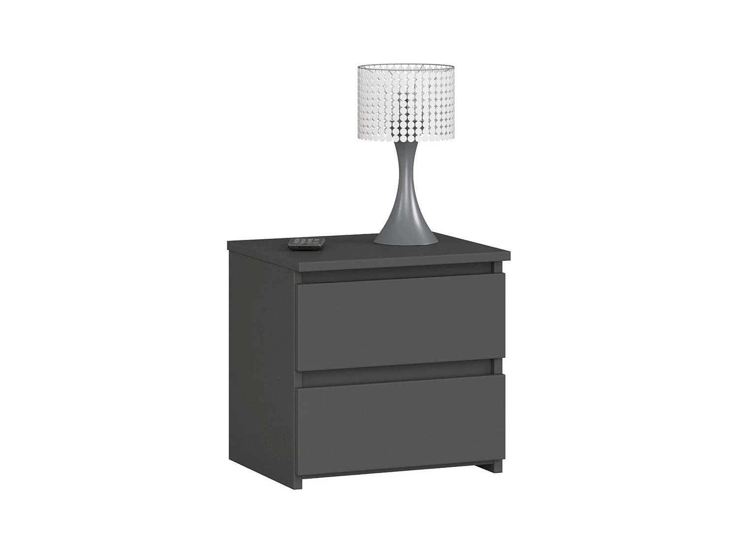 Table de chevet AKORD CL2 Gris Graphite 40 cm 2 tiroirs façade Gris Graphite 40x35x40 cm
