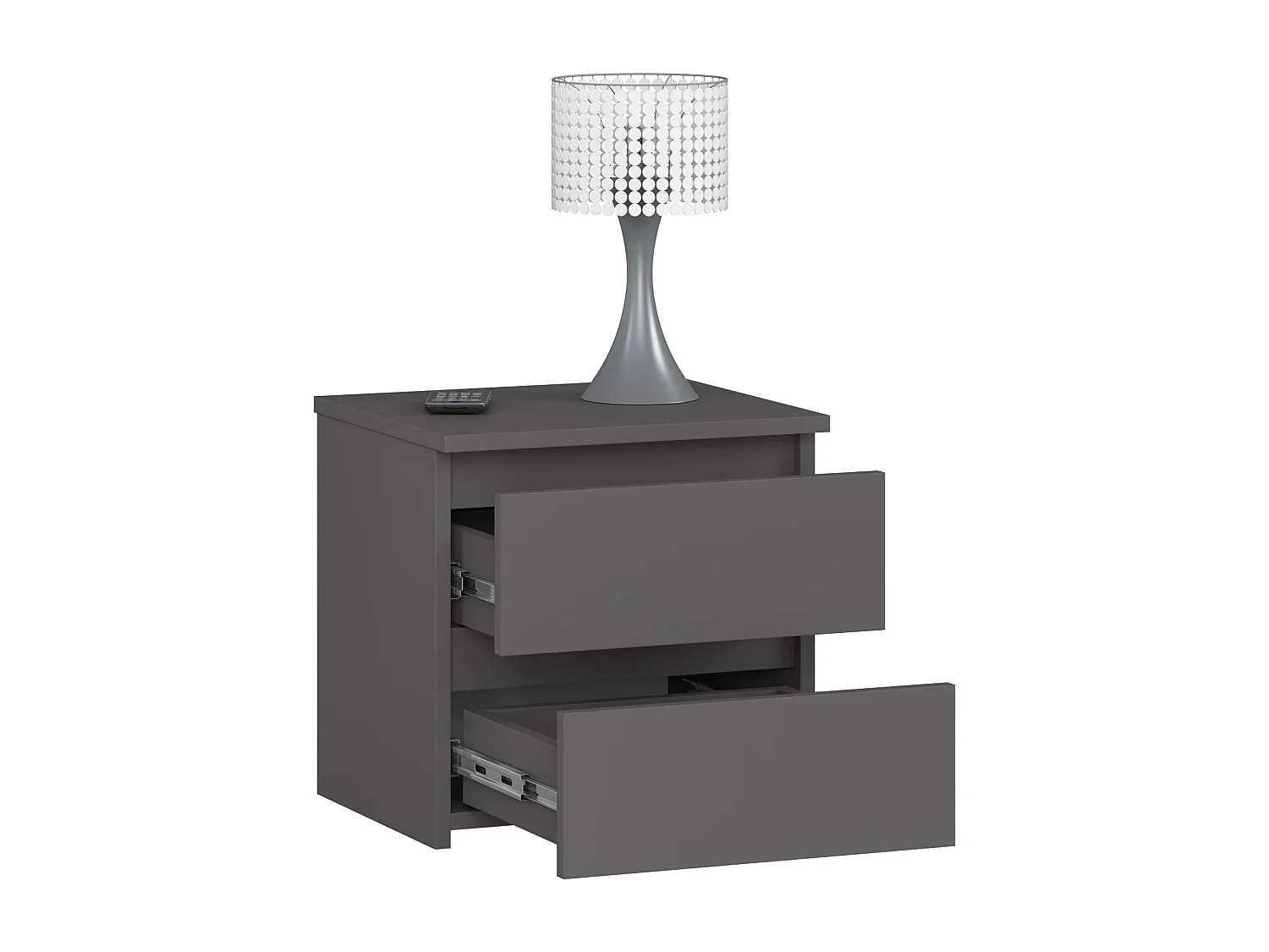 Table de chevet AKORD CL2 Gris Graphite 40 cm 2 tiroirs façade Gris Graphite 40x35x40 cm