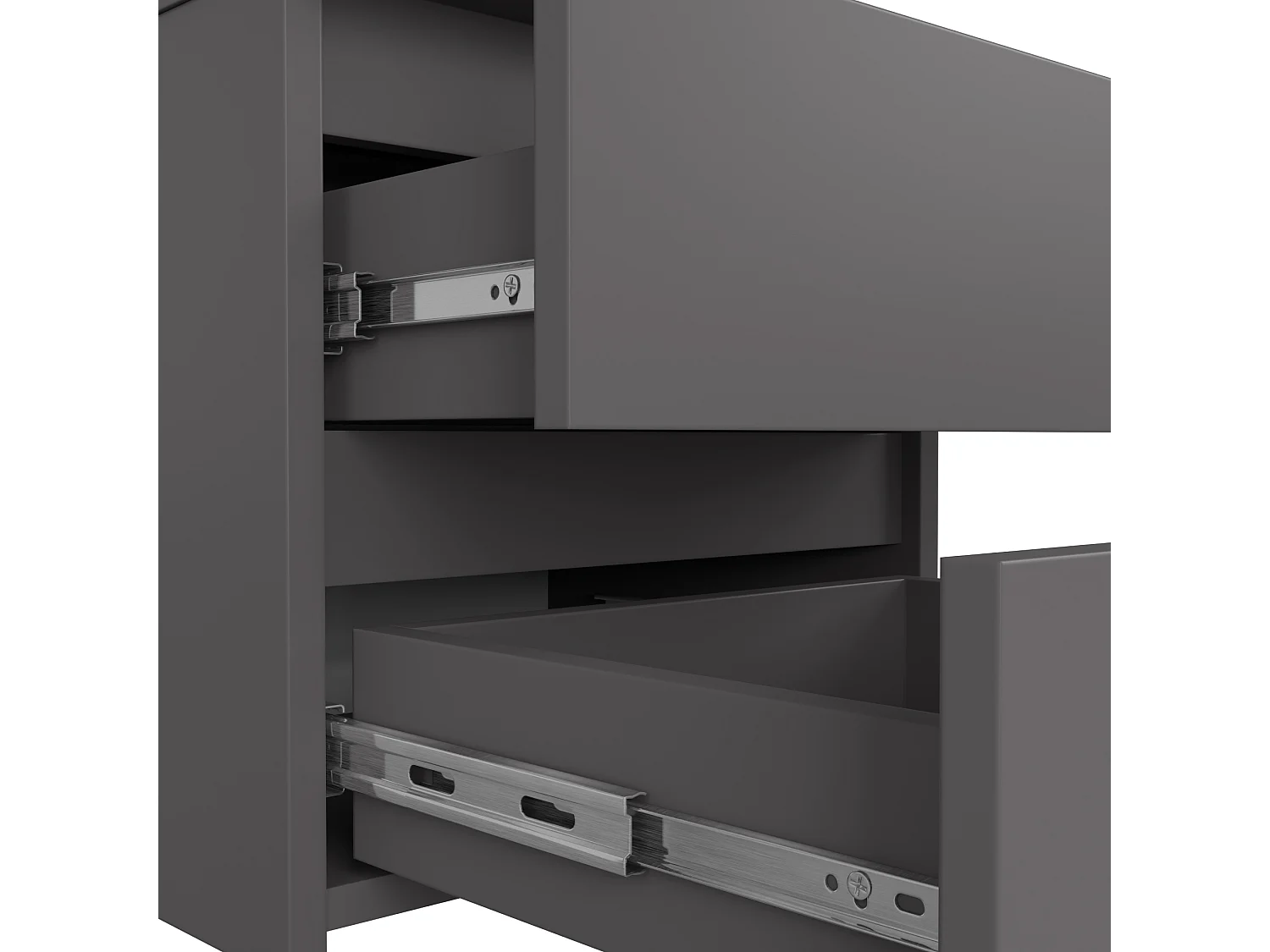 Table de chevet AKORD CL2 Gris Graphite 40 cm 2 tiroirs façade Gris Graphite 40x35x40 cm