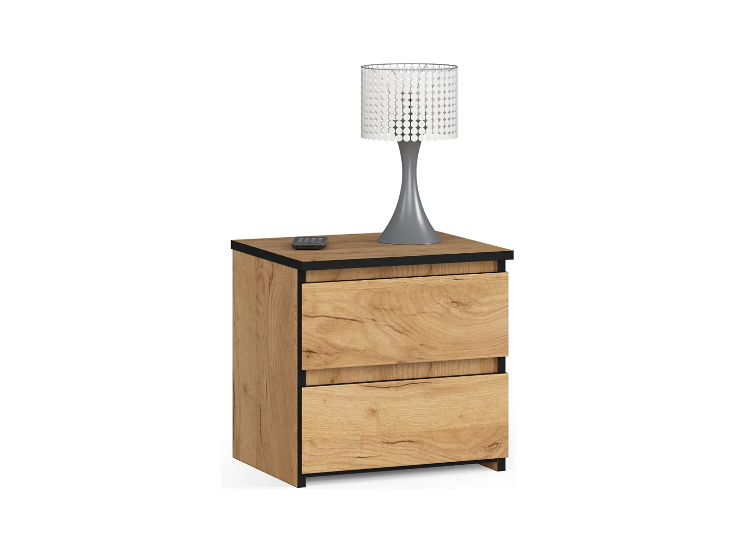 Table de chevet AKORD CL2 Chêne Craft 40 cm 2 tiroirs façade Chêne Craft 40x35x40 cm