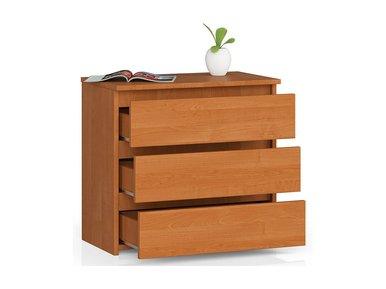 Olcha Kantoorkast met 3 Lades - Mat Afgewerkt, Zelfmontage, 60x57x35cm, ABS Randen voor Kantoor en Huis