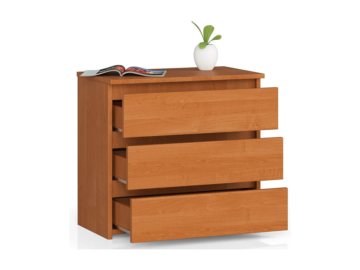 Table de chevet AKORD CL3 Aulne 60 cm 3 tiroirs façade Aulne 60x35x57 cm