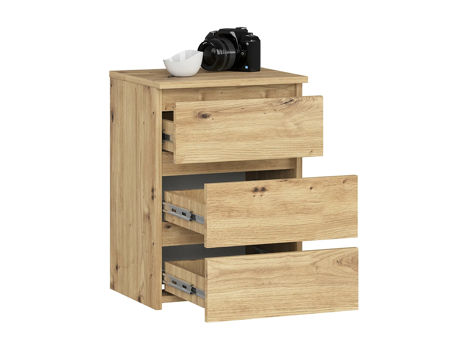Comodino AKORD CL3 Quercia Artisan 40 cm 3 cassetti 40x35x57 cm