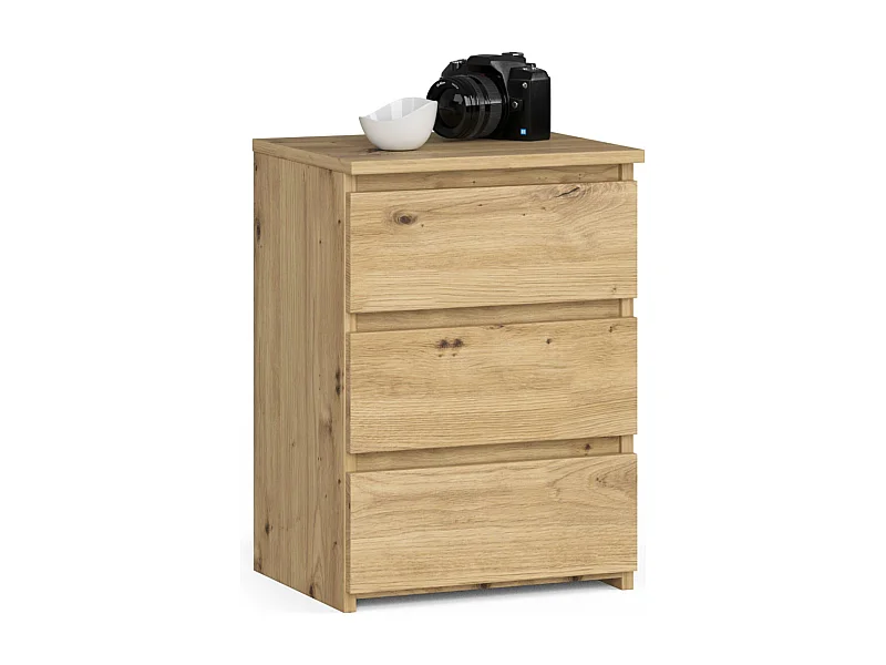 Szafka nocna AKORD CL3 Dąb Artisan 40 cm 3 szuflady kolor Dąb Artisan mat 40x35x57 cm