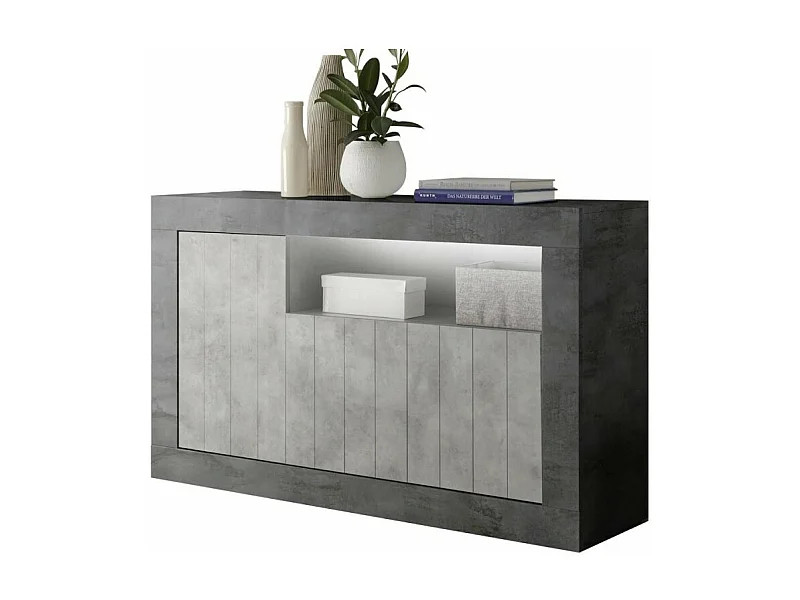 Buffet met 3 deuren, collectie URBAN, in donkergrijze kleur, perfect voor uw woonkamer.