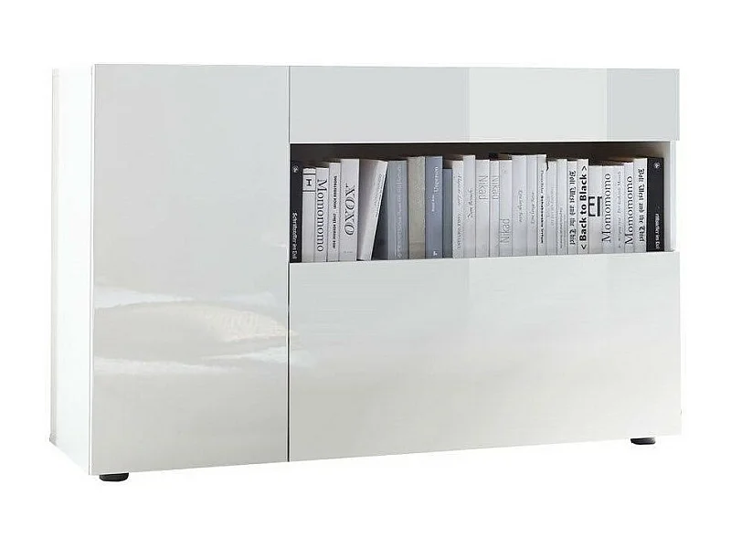 Buffet mit 1 Schublade und 2 Türen, Kollektion KALO, in Weiß, ideal für Ihr Wohnzimmer.