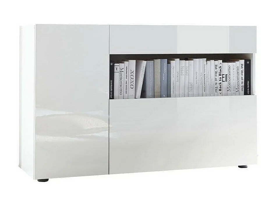 Buffet 1 gaveta e 2 portas, coleção KALO, cor branca, ideal para a sua sala de estar.