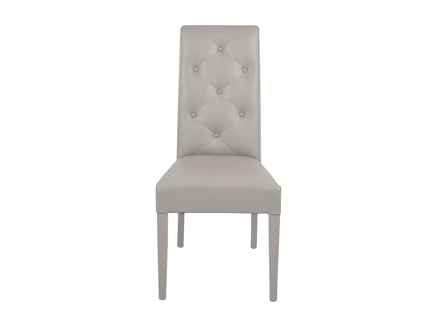 TREVI - Lot de 4 Chaises Simili Gris Clair et Pieds Laqués