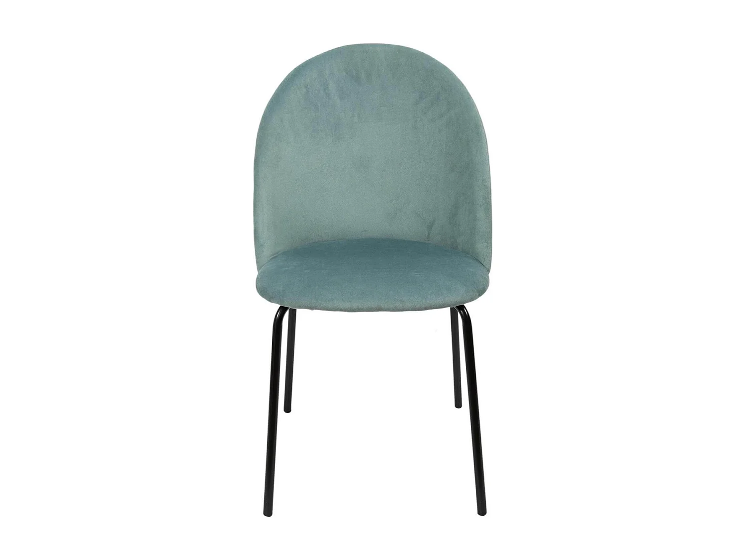 BIBBO - Lot de 2 Chaises Velours Bleu Céladon Motif Rétro