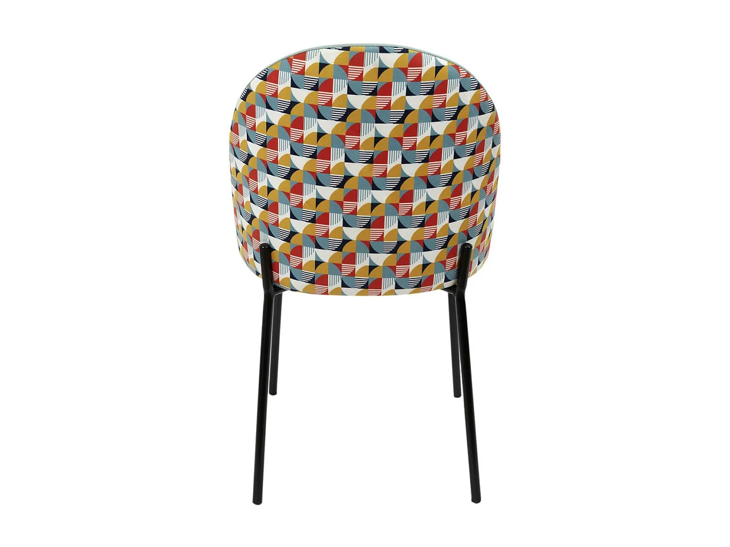 BIBBO - Lot de 2 Chaises Velours Bleu Céladon Motif Rétro