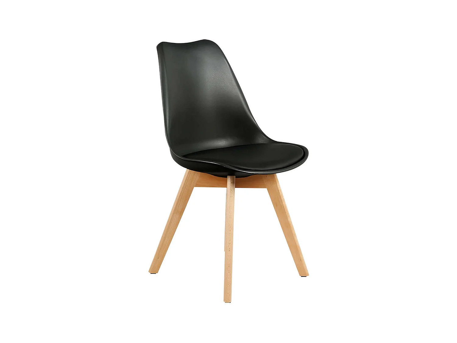 MEDALINE - Lot de 4 Chaises Scandinaves Noires