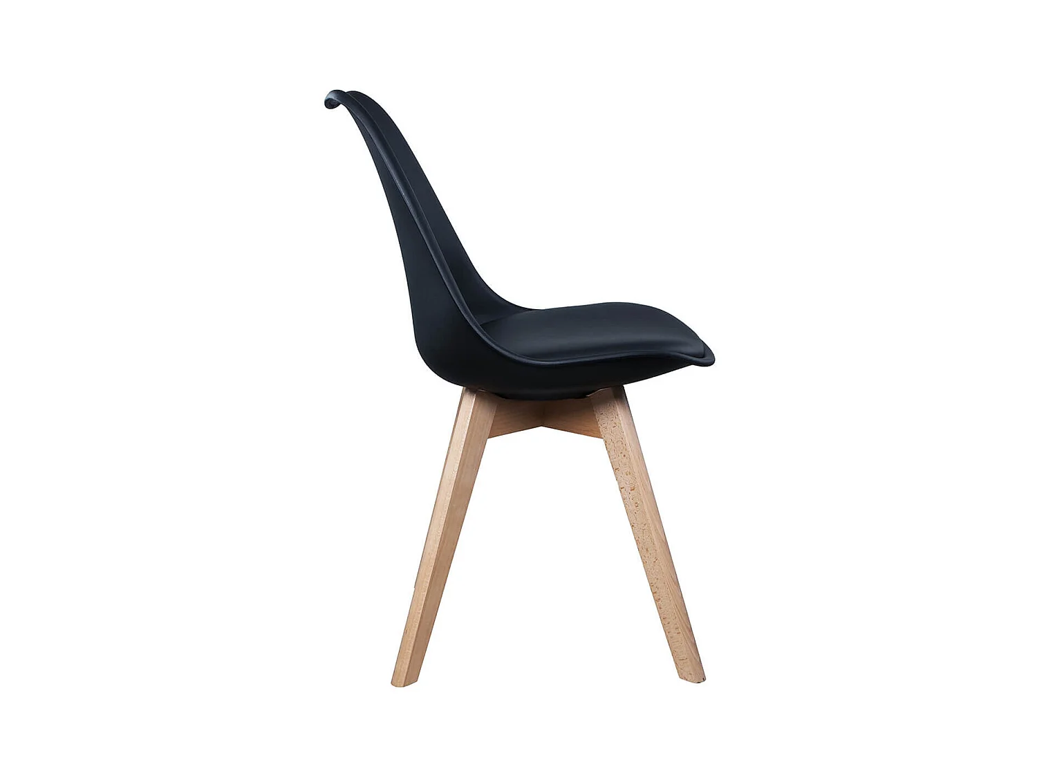 MEDALINE - Lot de 4 Chaises Scandinaves Noires