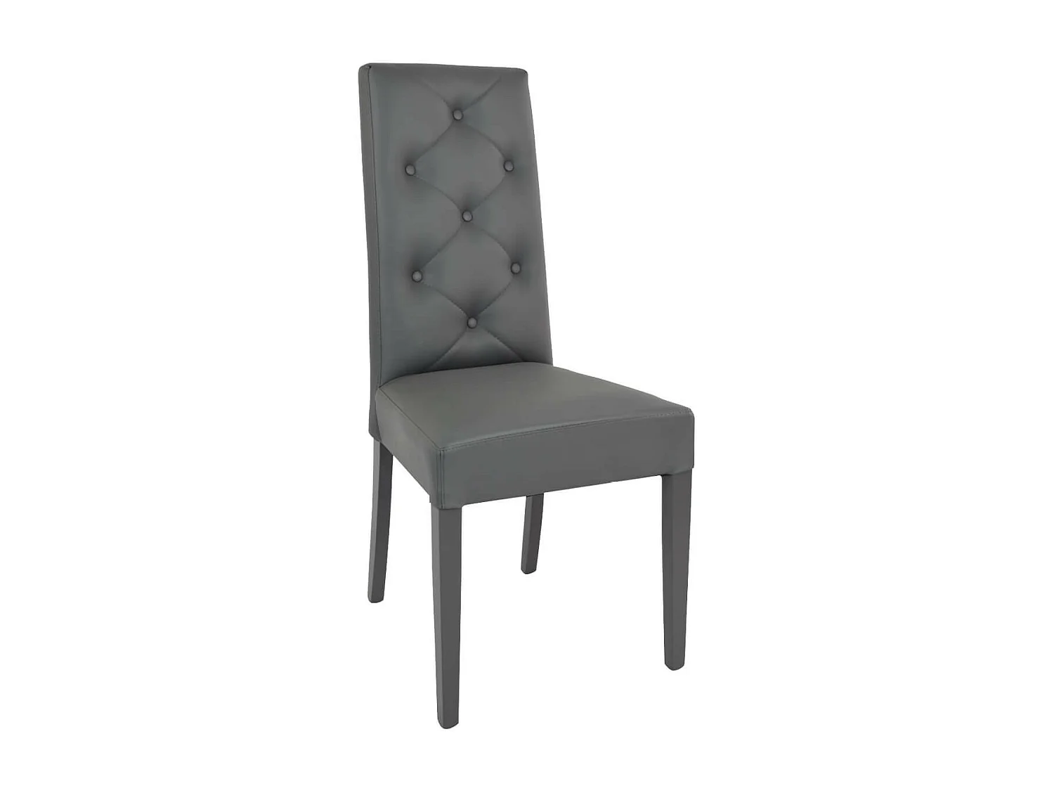 TREVI - Lot de 2 Chaises Simili Gris et Pieds Laqués