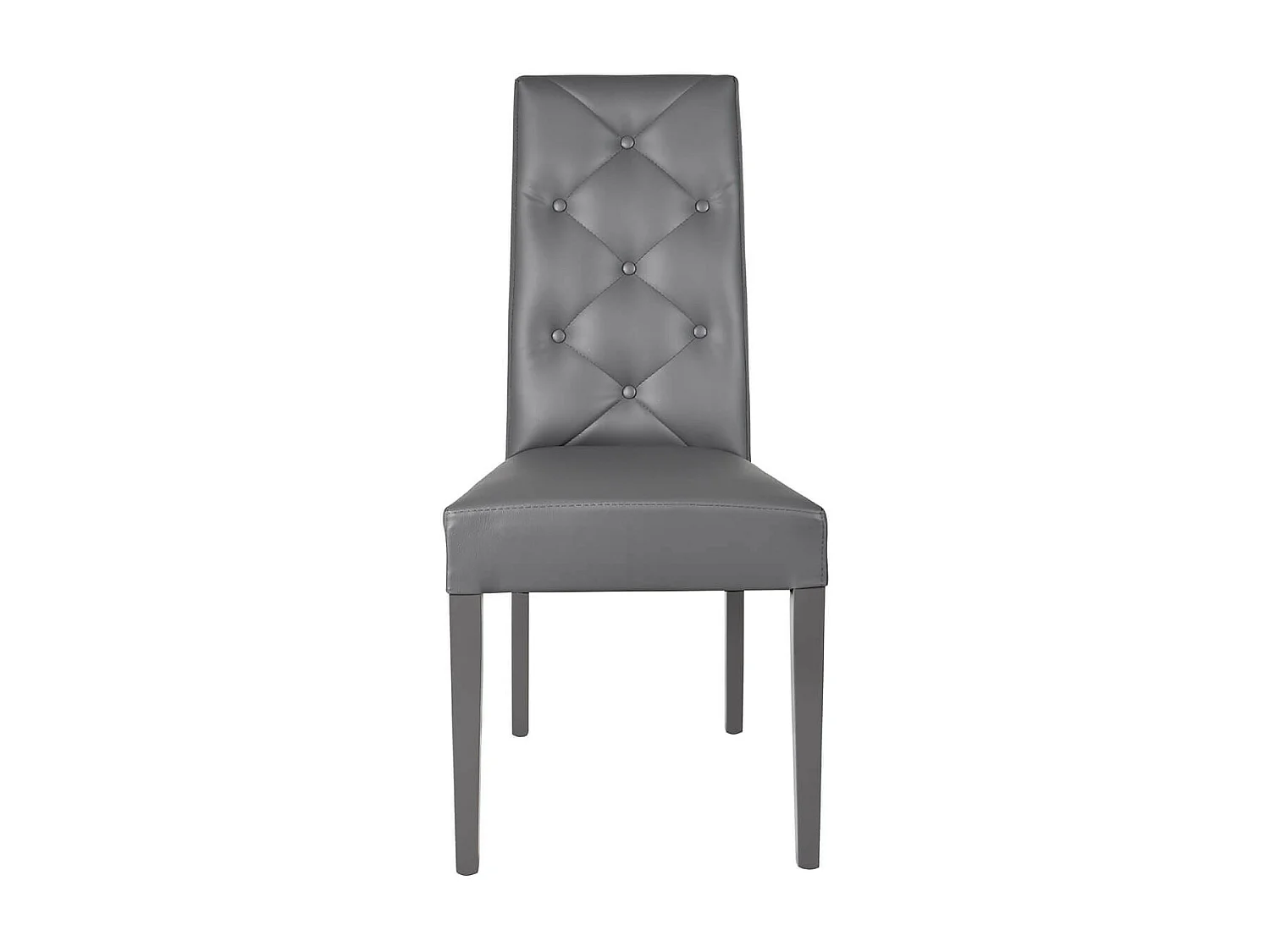 TREVI - Lot de 2 Chaises Simili Gris et Pieds Laqués