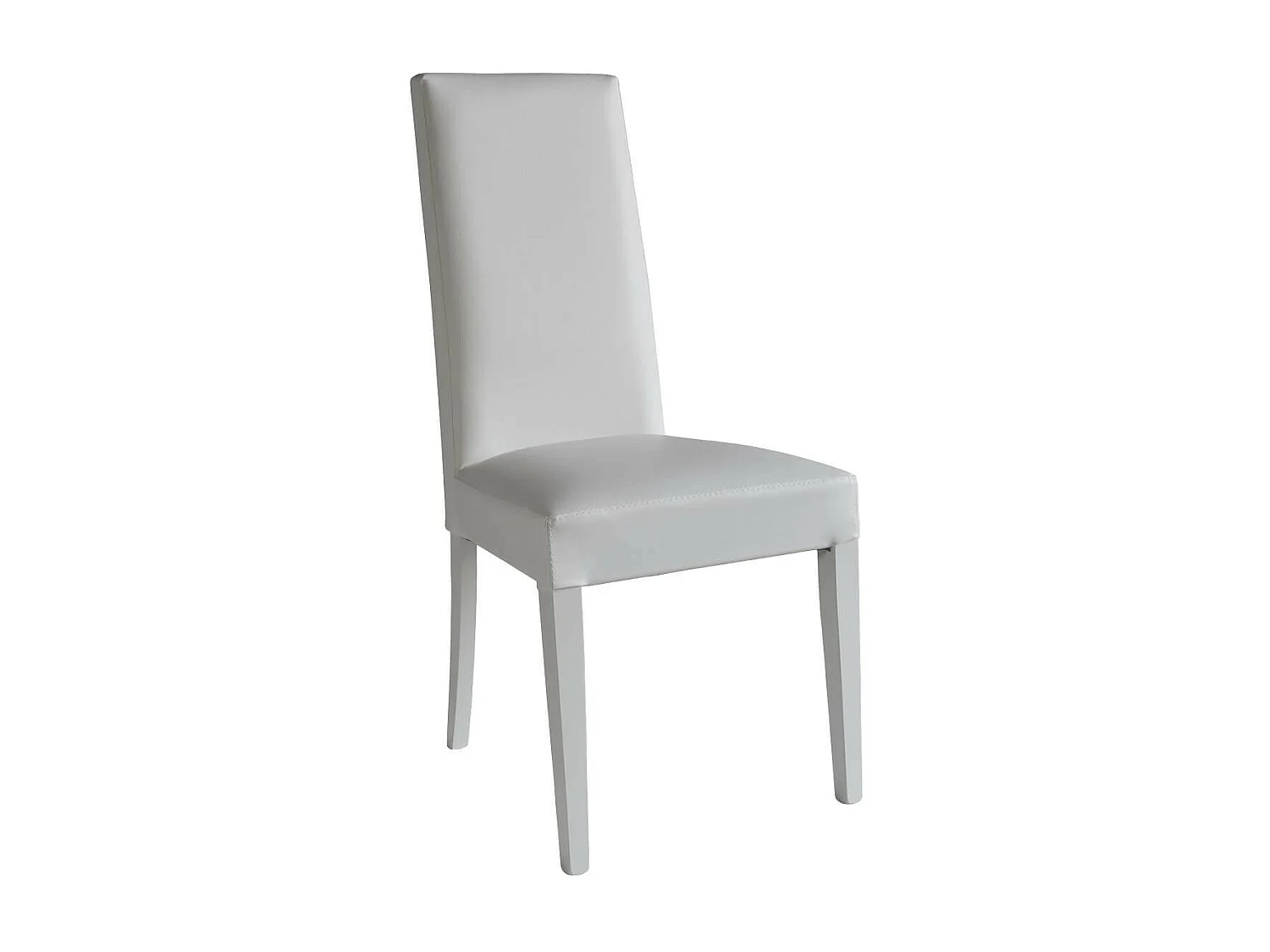 TORINO - Lot de 4 Chaises Simili Blanc et Pieds Laqués