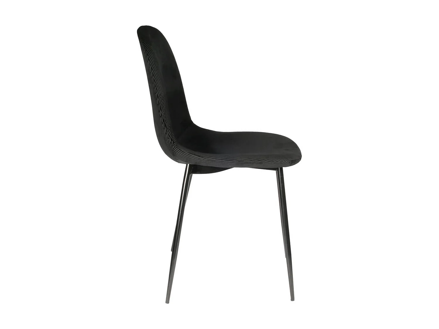 ALESSIA - Lot de 2 Chaises Velours Côtelé Noires