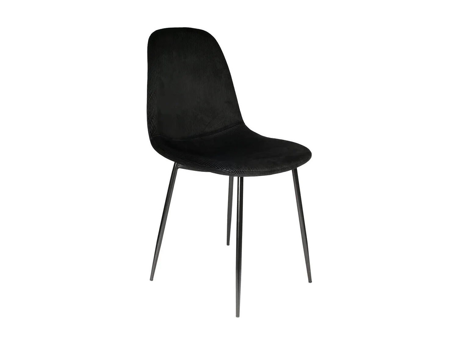 ALESSIA - Lot de 2 Chaises Velours Côtelé Noires