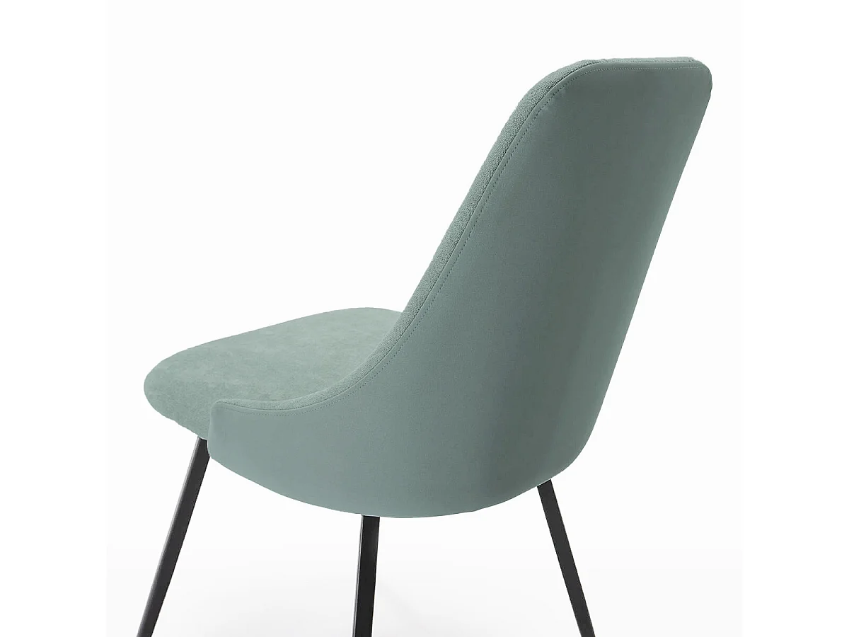 UNDY - Lot de 6 Chaises Pivotantes Tissu Vert d'Eau