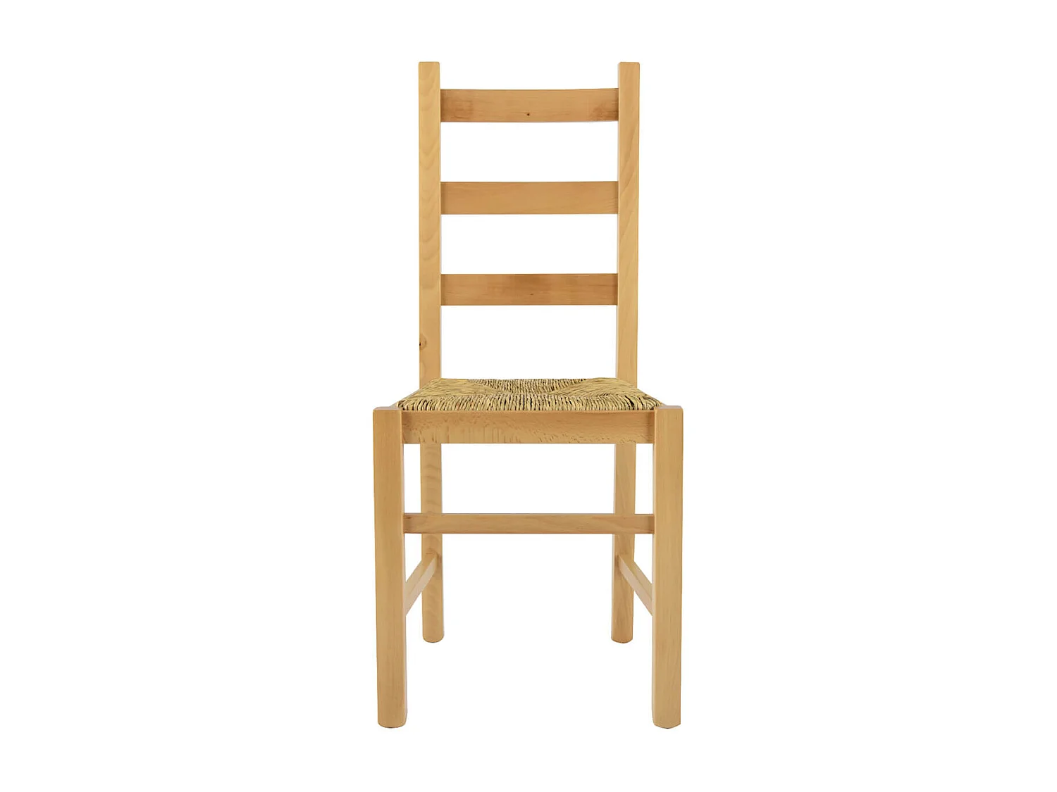 ORTA - Lot de 4 Chaises Naturelles et Assises en Paille