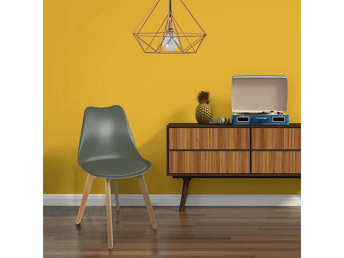 MEDALINE - Lot de 2 Chaises Scandinaves Kaki