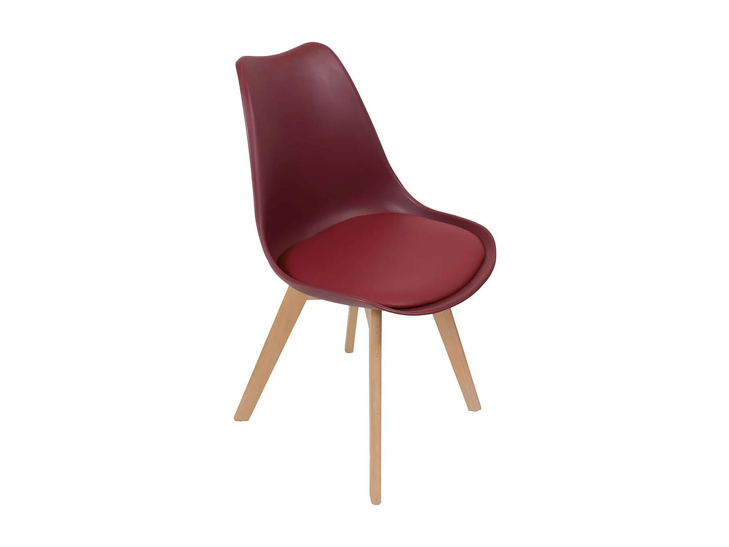 MEDALINE - Lot de 6 Chaises Scandinaves Bordeaux