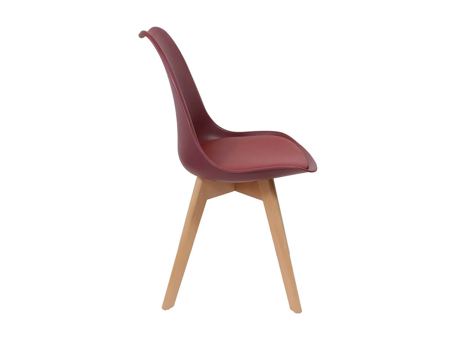 MEDALINE - Lot de 6 Chaises Scandinaves Bordeaux