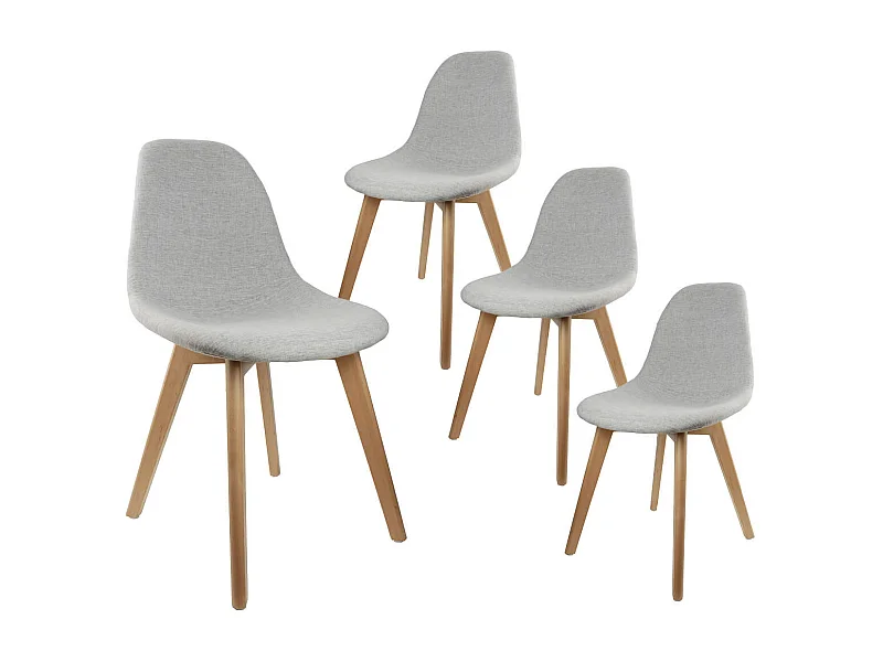 MEDYNA - Lot de 4 Chaises Scandinaves Grises