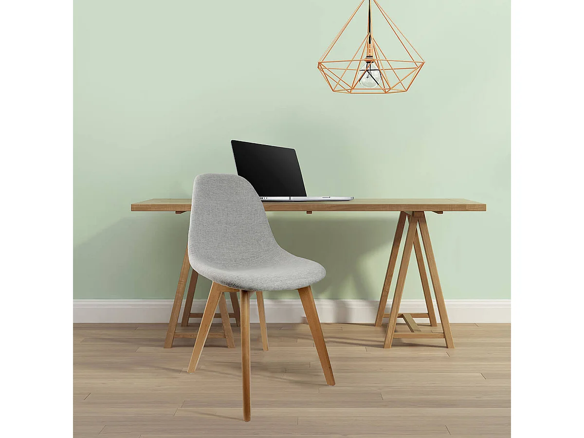 MEDYNA - Lot de 4 Chaises Scandinaves Grises